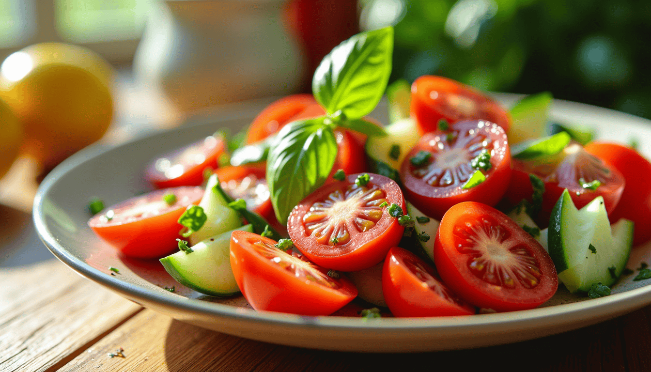 Unlock the secret to meal-time magic with this Tomato Cucumber Salad Recipe that takes just 10 minutes! Discover a fresh burst of flavors, perfect for any occasion. What simple ingredient elevates this dish from ordinary to extraordinary? Dive into this refreshing recipe and find out!