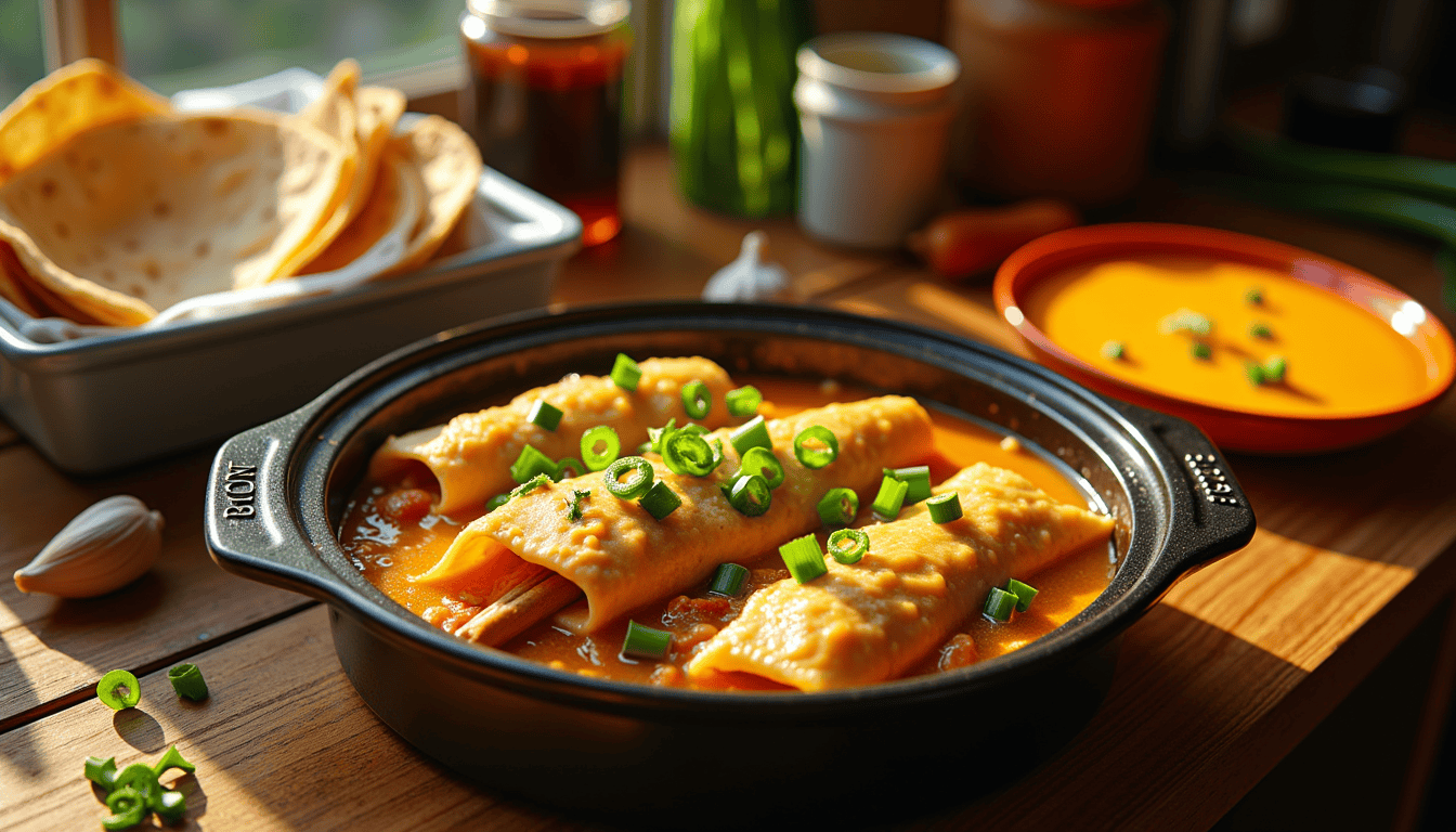 Ready to elevate your dinner game? Discover the secrets behind this irresistible slow cooker chicken enchiladas recipe that turns simple ingredients into a comfort food masterpiece! With its creamy texture and fragrant spices, this White Chicken Enchilada Slow-Cooker Casserole will have your taste buds begging for more. Don’t miss out!