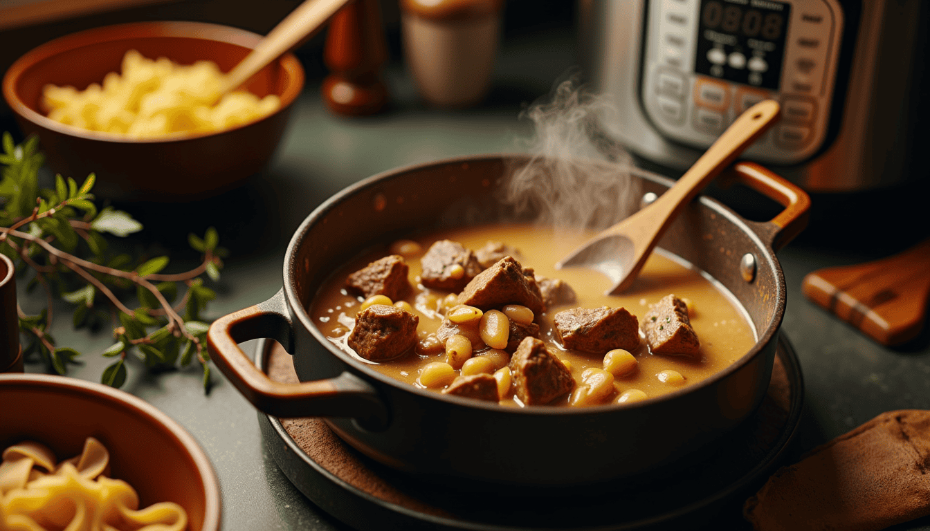 Discover the secret to perfectly tender Instant Pot Beef Stroganoff in just over an hour! This creamy, savory delight combines nutritious ingredients like beef and mushrooms for a comforting dish perfect for busy weeknights. What's the magic trick to avoiding tough meat? Click for expert tips and more!