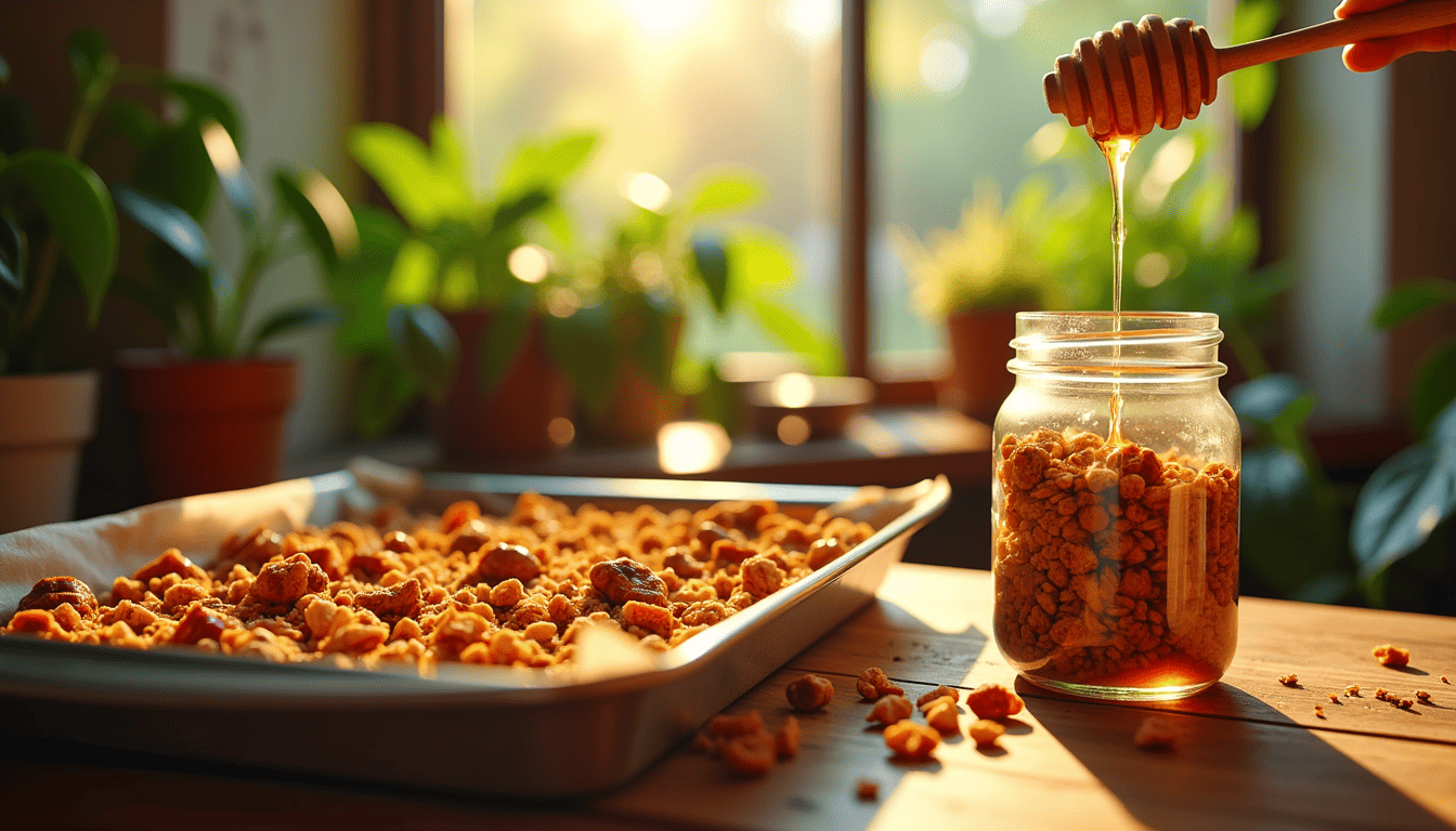 "Unlock the secret to a perfect morning with Grandma Dalley's award-winning Honey Granola! Dive into 50 words of curiosity as we reveal sustainable living tips hidden in every crunchy bite. Discover how a simple breakfast can transform your routine, protect the planet, and captivate your taste buds. What's Grandma Dalley's secret ingredient? Find out now!"