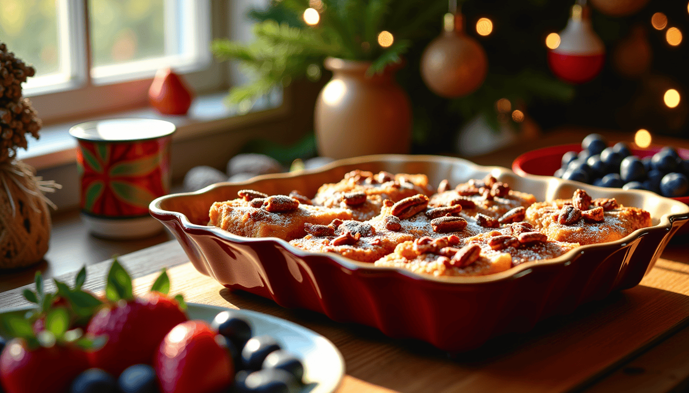 Discover the secret to a perfect Christmas morning with this Praline French toast casserole. Dive into a delightful blend of praline pecans and French toast that's sure to become a holiday staple. Why does this casserole need to sit overnight, and what's the secret to its mouth-watering topping?