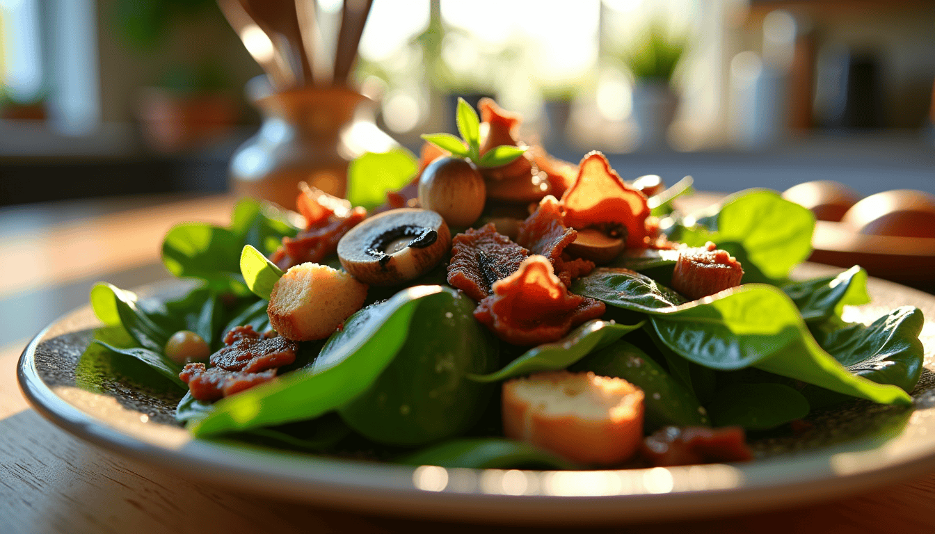 Discover the incredible twist that makes these spinach salad recipes a must-try in just 25 minutes! Dive into the world of tantalizing flavors with this Spinach, Bacon, and Mushroom Salad. Flavorful, nutritious, and shockingly easy—this salad will change your mealtime forever. Curious about the secret ingredient?