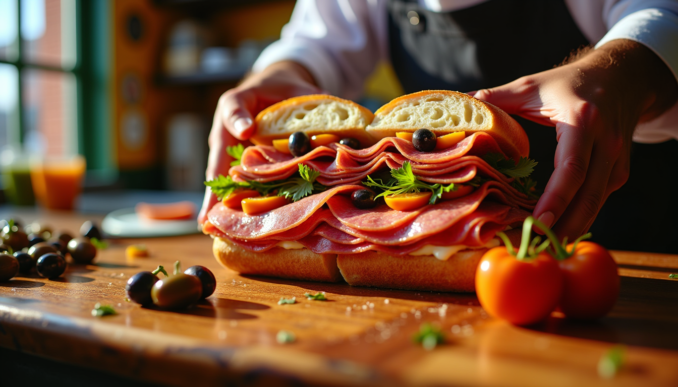 Unlock the flavorful secrets of the classic muffuletta sandwich recipe that hails from the vibrant streets of New Orleans. Dive into the art of crafting its zesty olive salad—a century-old tradition that transforms deli ingredients into a mouthwatering masterpiece. Ready to discover the best-kept culinary secret?