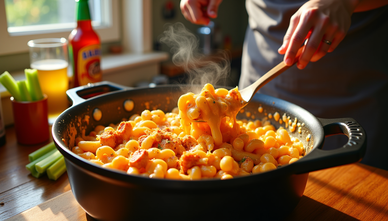 Craving a flavor explosion? This Buffalo chicken mac and cheese recipe is a game-changer! With creamy cheese, tender chicken, and a spicy kick, it’s the ultimate comfort dish. In just 35 minutes, you’ll have a crowd-pleasing meal that will leave everyone wanting more. Are you ready to elevate your dinner?