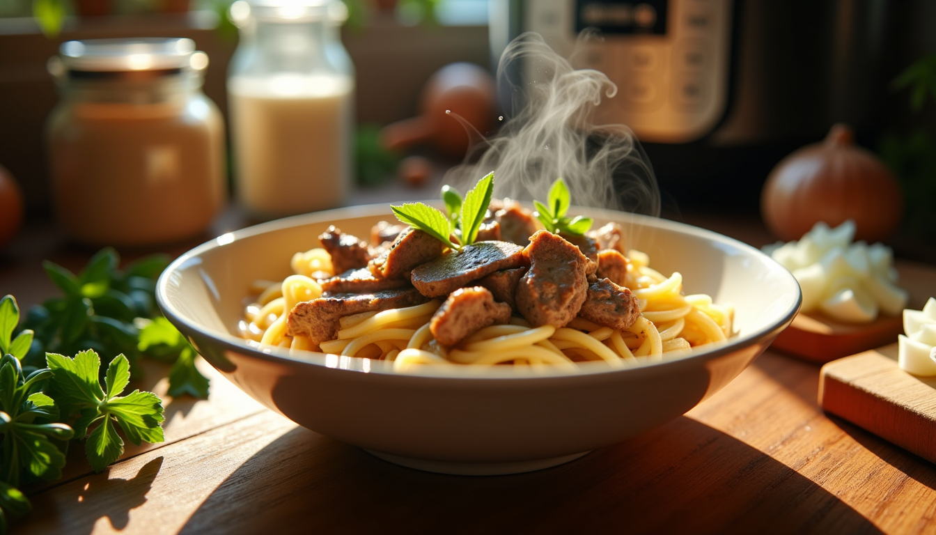 Unlock the secret to effortless dinner magic with Instant Pot Beef Stroganoff! This creamy, savory dish combines tender beef, mushrooms, and egg noodles for a mouthwatering meal your family will adore. Ready in just one pot, discover why this recipe is about to become your new weeknight favorite!