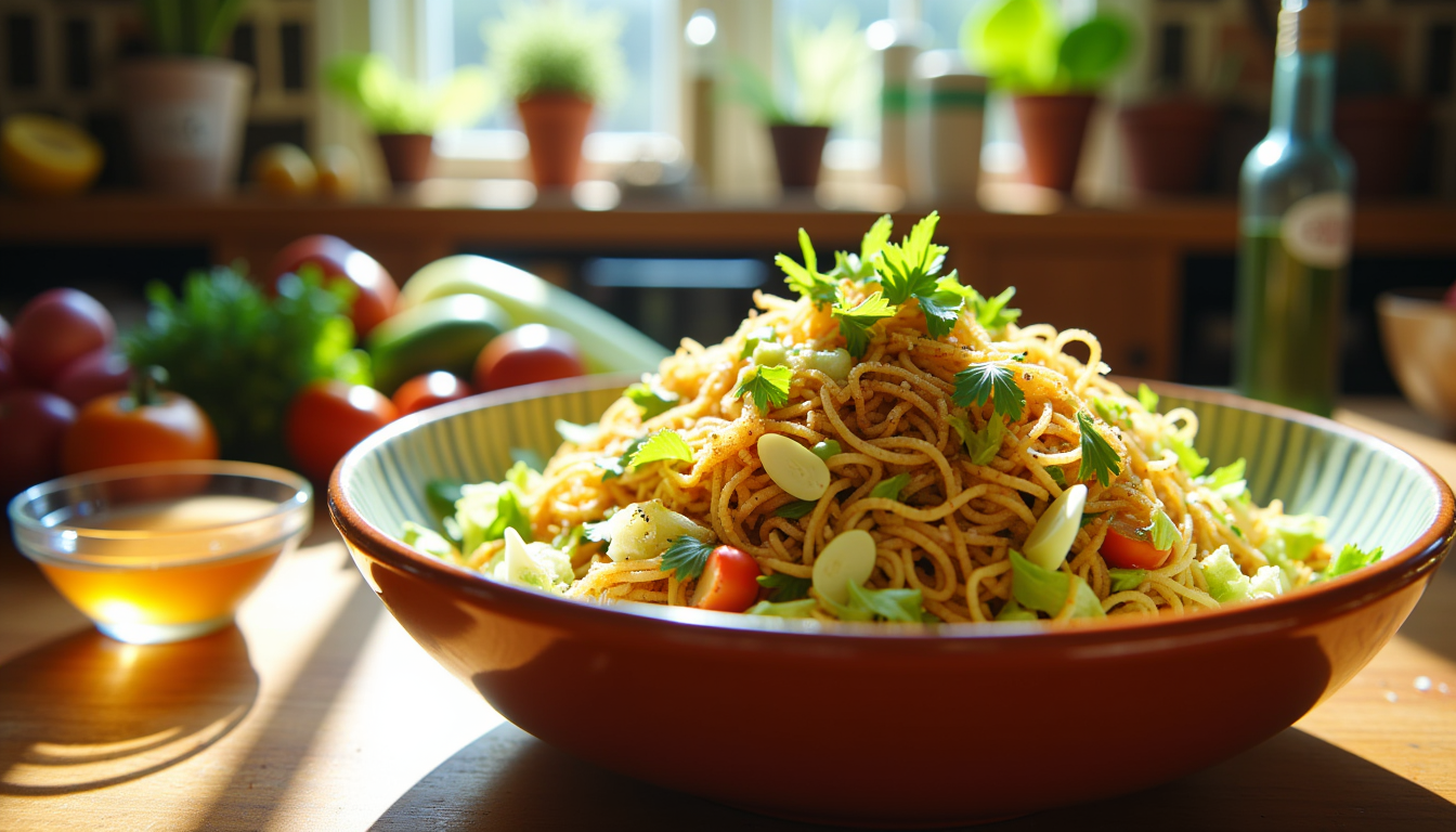 Discover the unexpected delight of our napa cabbage salad recipe—a guaranteed crowd-pleaser that's both crunchy and nutritious. Featuring toasted ramen noodles, almonds, and a flavorful sesame dressing, this dish is perfect for any potluck or gathering. Why is everyone raving about napa cabbage? Find out now!